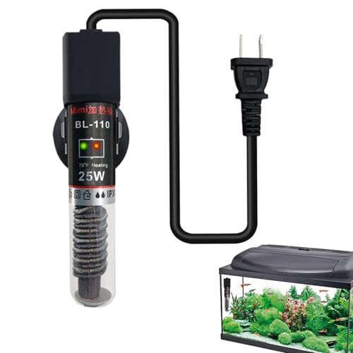 魚用ウォーターヒーター、水槽用加熱ロッド | 水槽用加熱棒水族館用水中ベタヒーター - 温度テストストリップが付いている自動一定温度小型水槽ヒーター