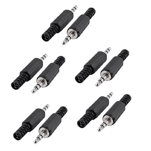 Tenflyer Alta calidad 10 piezas Negro Carcasa PlÃ¡stico audio jack de 3.5mm clavija de los auriculares Conector