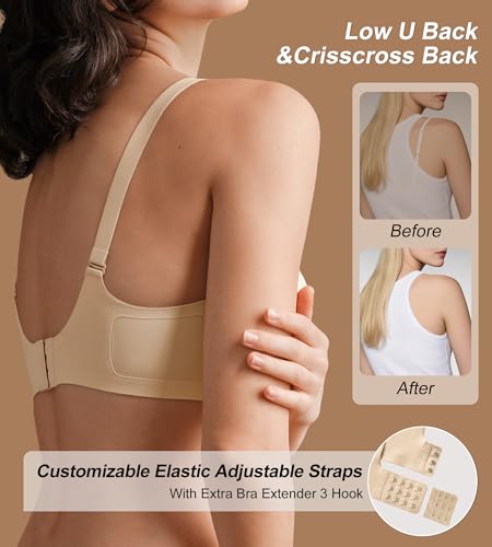 SHARICCA Wireless Bras for Women Seamless Comfortable Jelly Supportive Full Coverage Bra Mesh Bralette Everyday Bras4