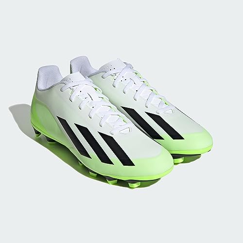 Foto von adidas Unisex X Crazyfast.4 Flexible Ground Boots Fußballschuhe (Fester Untergrund), FTWR White/core Black/Lucid Lemon, 43 1/3 EU