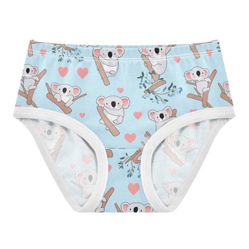 Wusikd Cute Koala Bears Girls' Underwear Cotton Heart Girls Briefs Soft Toddler Underwear 2T