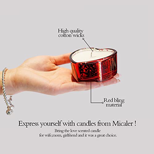 Luxury Love Heart Shape Gift Glass Jar Set Soy Wax Candle,Aromatherapy Gift Set Candles For Her,Relaxation Gifts For Mother Day,Birthday Holiday Wedding Gift Candle Set #TOP2