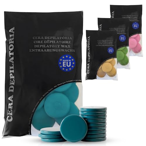 SELAS Cire Epilation Disques 1kg BLEU – Cire Chaude Sans Bande pour Épilation Visage et Corps, Peaux Sensibles, Épilation Maillot, Disques Professionnels...