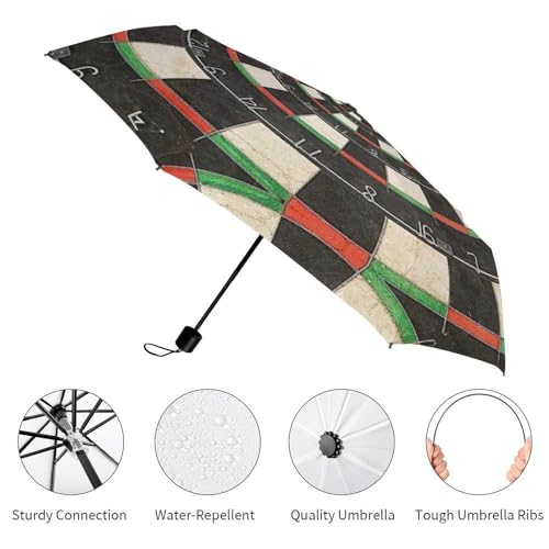 Parapluie pliable résistant au vent motif cible de fléchettes original