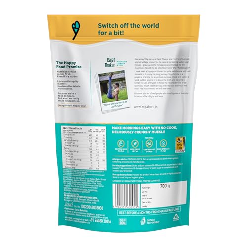 Image of Yogabar Crunchy Muesli 700g | Almond & Quinoa Crunch
