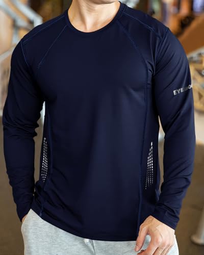 Image of EYEBOGLER Men's Round Neck Solid Regular Fit Full Sleeve T-Shirt