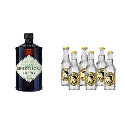 Hendrick's Gin Tonic Set - Hendrick's Gin (1 x 0.7 l) mit frei wählbarer Menge and Marke des Tonic Waters (Thomas Henry, 6 x 0.2)