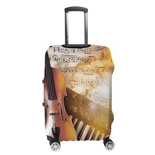 Housse de bagage simple violon notes musique lavable pour valise - 4