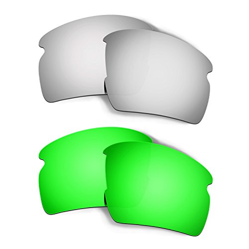 Lentille de rechange Oakley Flak 2.0 AF OO9271 titane vert pour lunettes