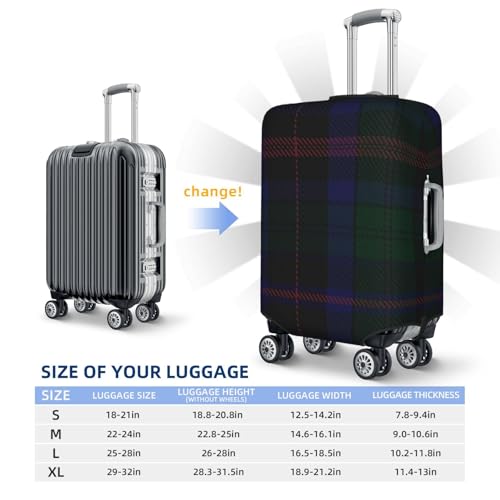 Phillips Of Wales Clan Family Tartan Luggage Cover, Protective Washable Suitcase Cover - Travel High Elastic Fibers Suitcase Protector Fits Large3
