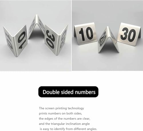 Numeradores de mesa, letreros de acero inoxidable y tarjetas de metal para bar 5
