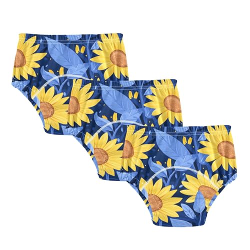 JUNZAN Beautiful Sunflowers Sleep Training Underwear Soft Cotton Baby Girls Cotton Trainer Underwear 2T