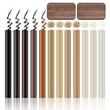 12 Stück Laminat Reparaturset, Holzwachs Reparatur WachsstäBchen, 12 Farben Hartwachs & Reparaturstift Set für Laminat, zum Auffüllen und Reparieren von Kratzern und Löchern auf Möbeln
