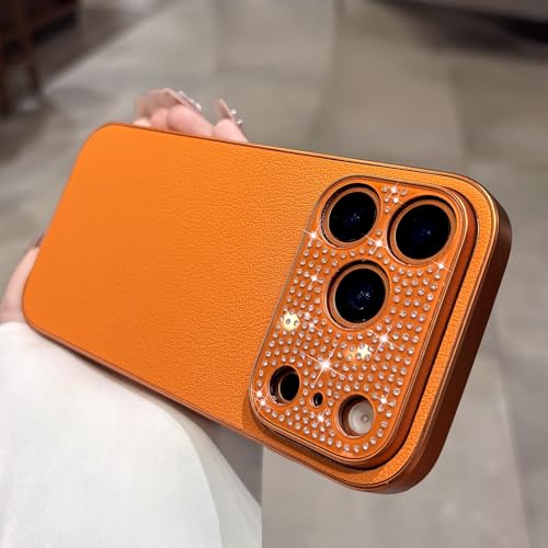 Coque luxe iPhone 14 Plus en cuir PU gris et finitions plaquées or - 5