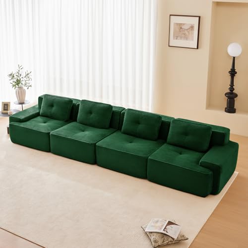 Image of Corduroy Modular Sectional Sofa, Oversized Cloud Couches for Living Room