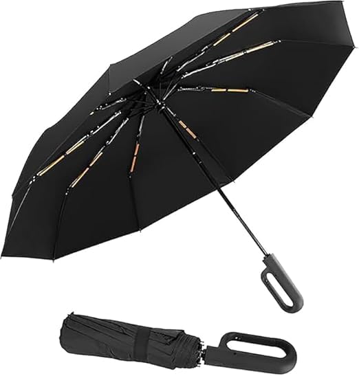 Double Ribs Travel Umbrella, Large Heavy Duty UV Protection, Folding Design for Rain and Sun Coverage-image-43