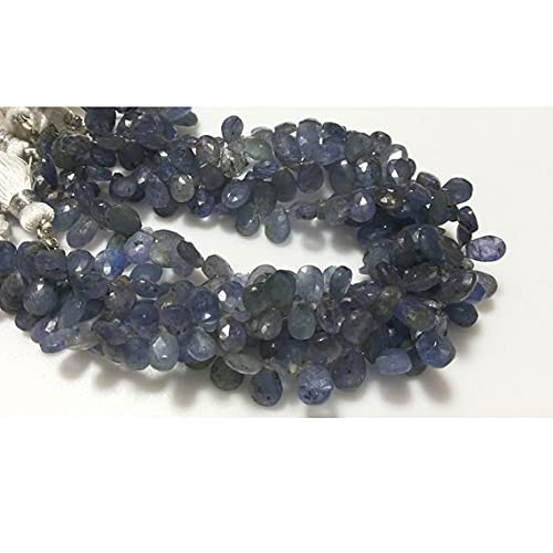 Tanzanite véritable en perles briolettes poire de qualité supérieure pour bijoux fins