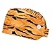 2 Pcs Scrub Cap with Buttons, Animal Tiger Printed Surgical Caps Adjustable Tie Back Hats for Women Men