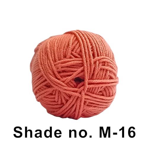Image of VCR 4ply Just Peach Yarn, 100 Grams Hank, 190 Meters Length, Acrylic Ball for Crochet and Knitting, Soft Crosia Threads, Pack of 1 Yarn, Suitable for DIY Crafts