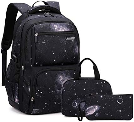 Galaxy Childrens Backpacks for Boys Middle School Bag with USB Charger, Capacity Primary Elementary Bookbags, Boys Travel Rucksack
