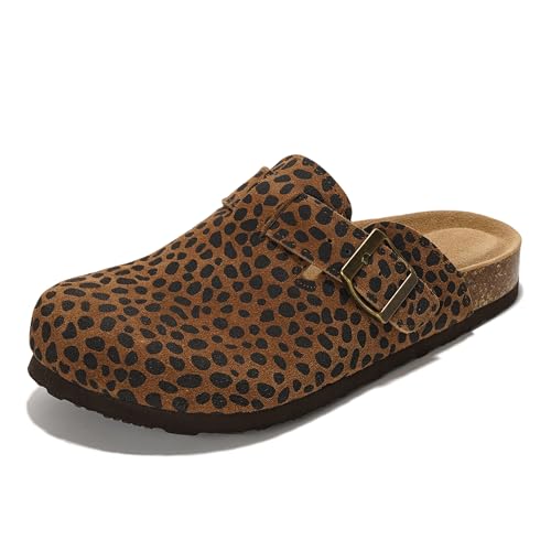 Image of Project Cloud 100% Genuine Leather Footbed Clogs for Women - Memory Foam Arch Support Slippers for Women - Trendy Slip-ons Women's Mules & Clogs Sandals