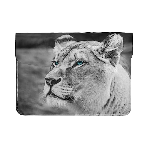 Funda para portátil con diseño de leona ojos azul verdoso miniatura 1