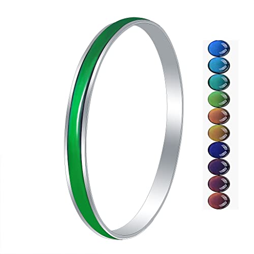 Image of Charm Color Change Mood Bracelet Temperature Sensing Color Changing Stainless Steel Mood Bracelet Thermochromic Bracelets Gift For Girls