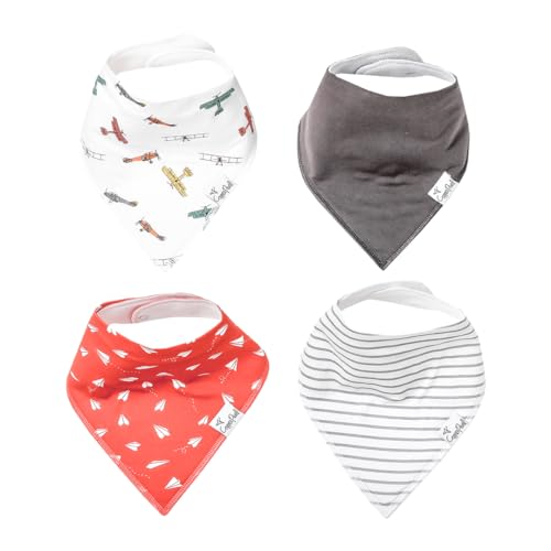 Image of Copper Pearl 4 Pack Soft Cotton Baby Bibs for Drooling and Teething, Absorbent Drool Bibs for Baby Girl and Boy, Adjustable to Fit Newborns to Toddlers, Tons of Styles (Ace)