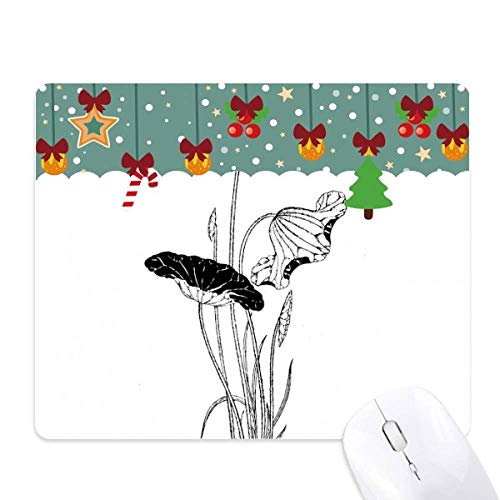 Tapis de souris caoutchouc fleur de lotus noir et blanc grand confort de glisse souris optique