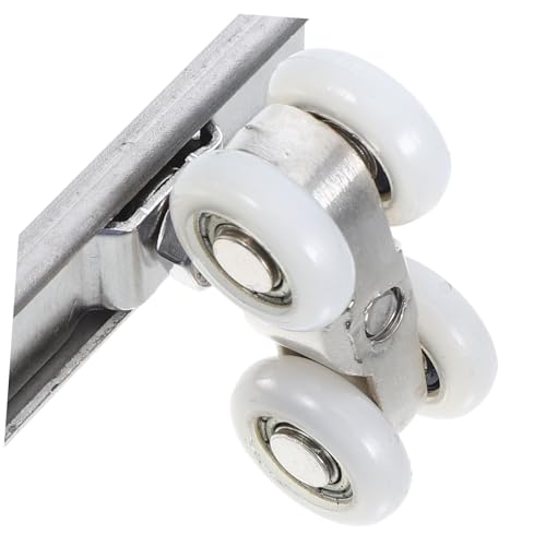 Ensamblaje de poleas para puerta corrediza Veemoon 2 piezas para instalación fácil y sin esfuerzo, kit de herrajes para puertas modernas miniatura 3