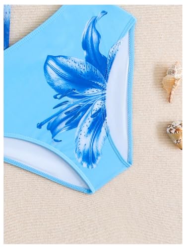Image of SHENHE Girl's 3 Piece Swimsuits Cute Halter Triangle Bikini Bathing Suit with Beach Cover Up