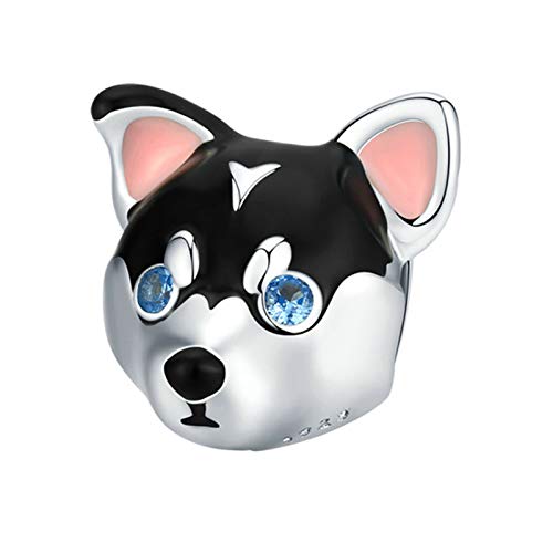 Dije Husky plata S925 antialérgico hecho a mano para evitar rojeces