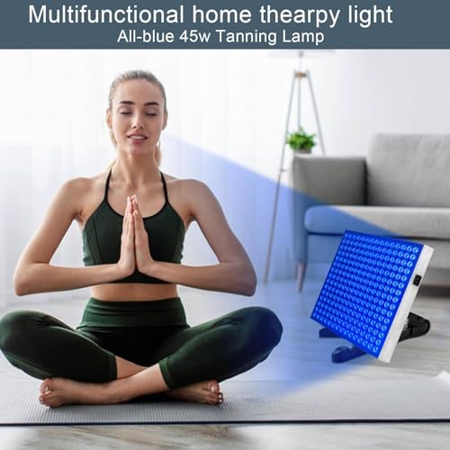 15w/45w Lampa Opalająca Domowa Z Maską Na Oczy I Uchwytem, ​​lampa Opalająca O Pełnym Niebieskim świetle 460nm Z 225 Diodami LED,45W