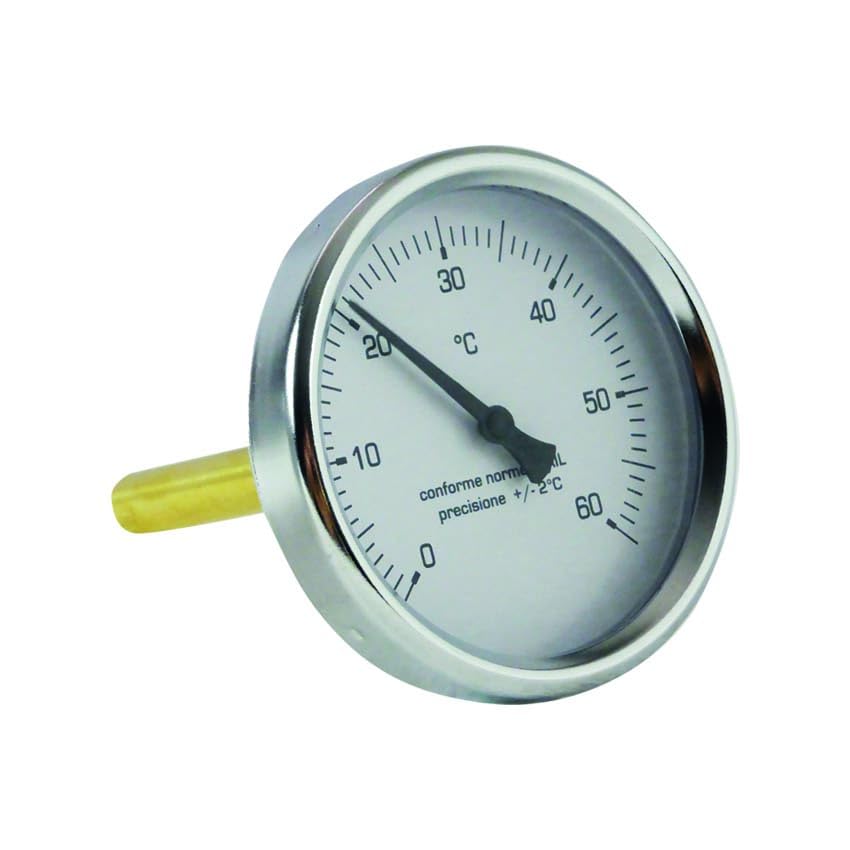 Termometro Bimetallico Ø 80 con Attacco Posteriore – Guaina da 50 mm