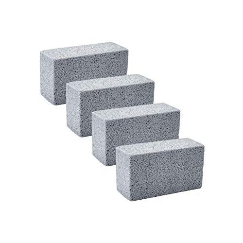 VideoPUP Grill Cleaning Block Brick, 4PCS Natural Pumice Stones Odorless Grilling Cleaning Brick for Cleaning Flat Top Grills or Griddles,Grills Grate,Easily Removes Stubborn Grime,Gray