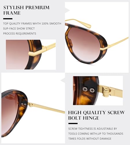 NULOOQ Trendy Oversized Aviator Sunglasses for Women Men Retro Big Large Shield Shades4