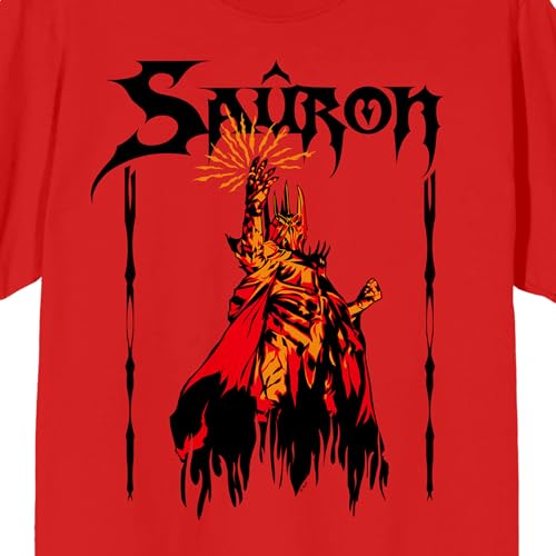Lord of The Rings Sauron Adult Red Crew Neck Short Sleeve T-Shirt2