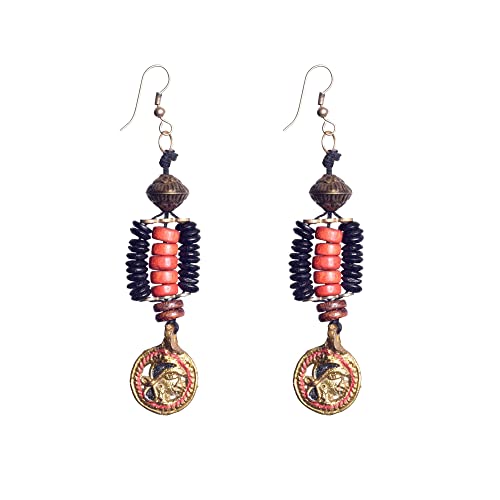 Image of Handcrafted Tribal & Dhokra Art Earrings Collection for Women - Royal Boho Statement Designs in Brass, Wooden, Beaded & Geometric Styles