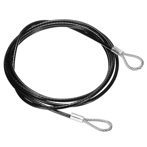 Câble de sécurité en acier inoxydable 304 noir de 300cm avec double boucle robuste