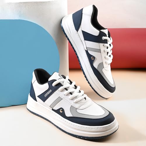 Image of Centrino Low-Top Sneakers for Men | Casual Shoes for Man Stylish | Lightweight Lace-Up Canvas Walking Shoes | Cushioned Insole | Breathable Comfortable Anti-Skid Sole | Trendy Mens Sneaker Shoes Daily (9536)