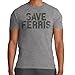 Ripple Junction Ferris Bueller's Day Off Save Ferris Adult Crew T-Shirt Large Heather Grey Officially Licensed
