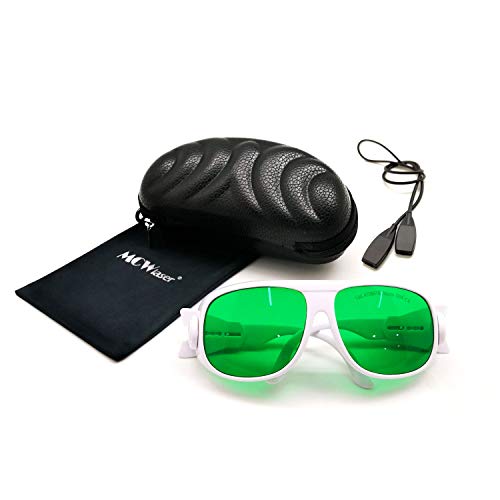 MCWlaser Laser Safty Schutzbrille Brille 190-470 & 610-760 nm Typisch für 355 nm 405 nm 447 nm 450 nm 406 nm 460 nm 635 nm 650 nm 655 nm 671 nm 694 nm 750 nm 755 nm Absorptionstyp EP-13 Typ 1 Cover