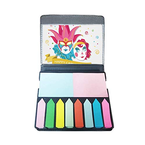 Double masque Happy Carnival index adhésif repositionnable et onglet coloré pour livre