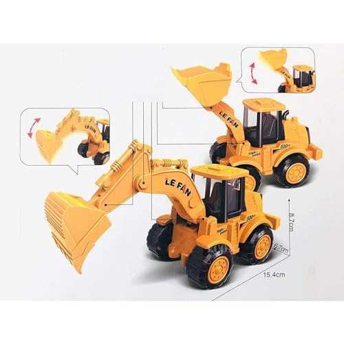 Image of Unbreakable Construction Vehicles for Kids Pretend Play Toy Trucks Bulldozer Play Set Building Vehicles Set for Kids 3-14 Years Excavator (168-51) - Multicolor