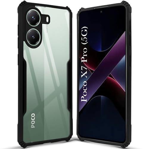 Image of Jkobi Back Cover Case for Poco X7 Pro (Shockproof with Polycarbonate Clear Panel | Professional Black)