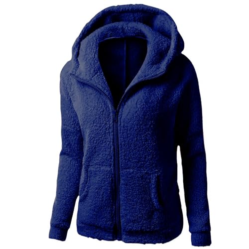 Winter Coats for Women 2024 Fuzzy Zip up Jacket Hooded Faux Fur Coat Trendy Fleece Jacket Warm Hoodie Jacket