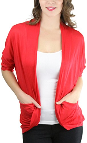 Image of ToBeInStyle Womens Open Front Casual Shrug Lightweight Layering Cardigan Sleeveless or Short Sleeve
