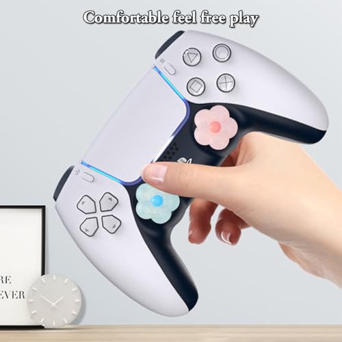 Image of PERFECTSIGHT Cute Glitter Flowers Thumb Grip Caps for Switch 2, PS5, PS4, Xbox Series X /S, Xbox One, Switch PRO Controller, 4PCS Kawaii Soft 3D Analog Thumbsticks Grips Joystick Cover