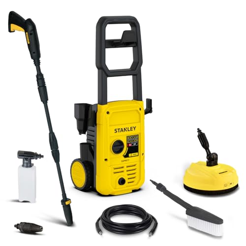 Stanley Nettoyeur Haute Pression SXPW17P, pour Surfaces Domestiques Extérieures et Autos, avec Nettoyeur de Sols et Brosse Fixe, Pression Max. 130 Bar, Débit...