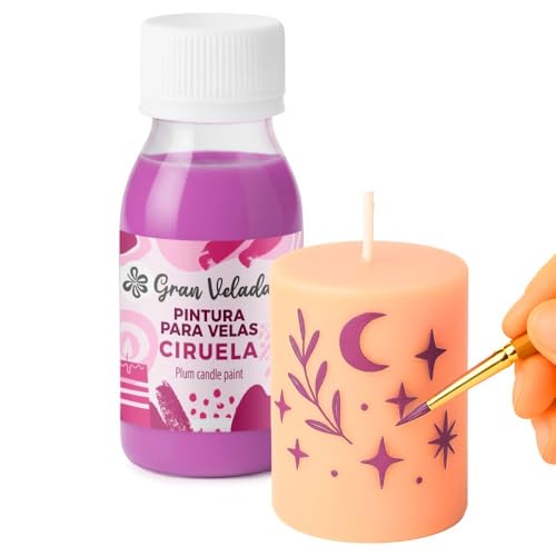 Gran Velada - Peinture Prune pour Bougies 60ml | Couleur pour Bougies Maison | Peinture Spéciale pour Bougies